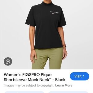 Figs Black Boxy Relaxed Short Sleeve Tee